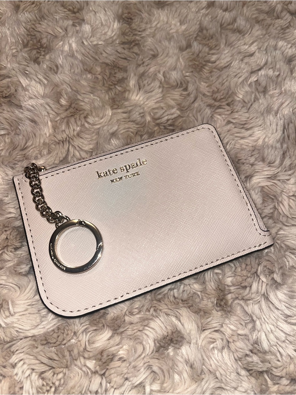 kate spade pale pink cardholder with keyring